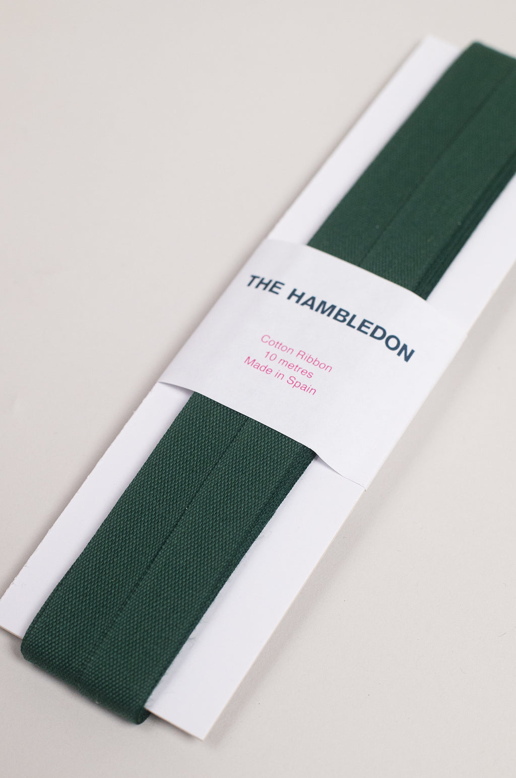 Forest Green Cotton Ribbon 15mm x 10m