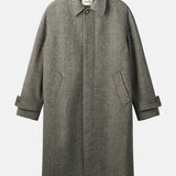 Foret Pine Wool Coat Grey Herringbone.