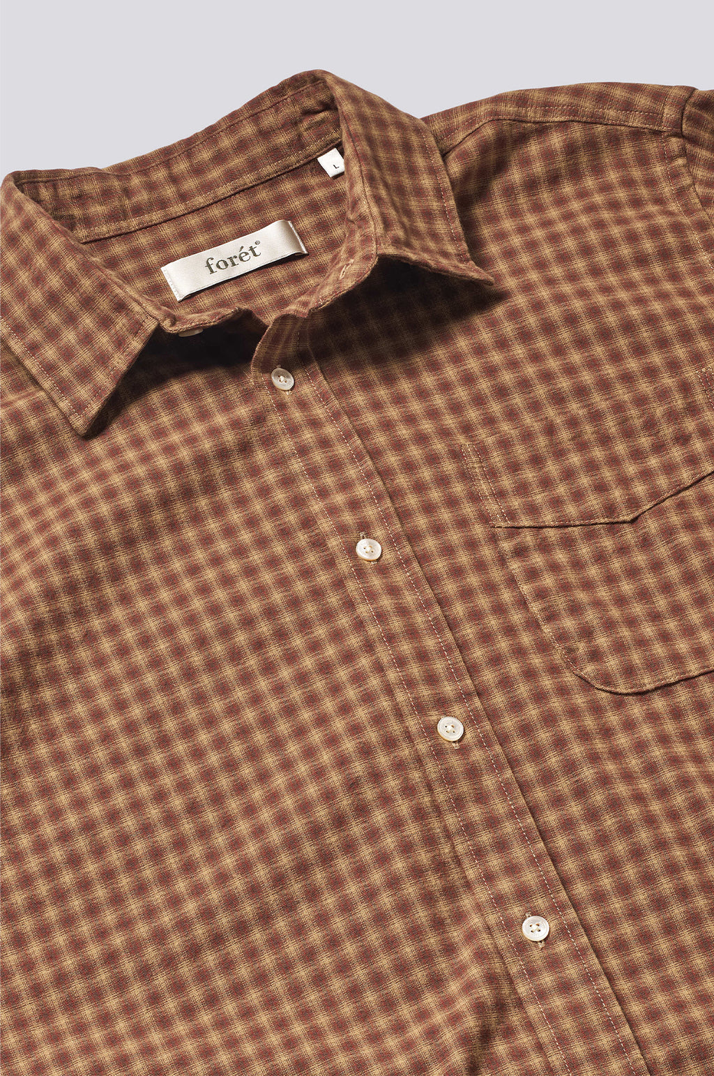 Ridge Flannel Regular Fit Check Shirt Rust Check