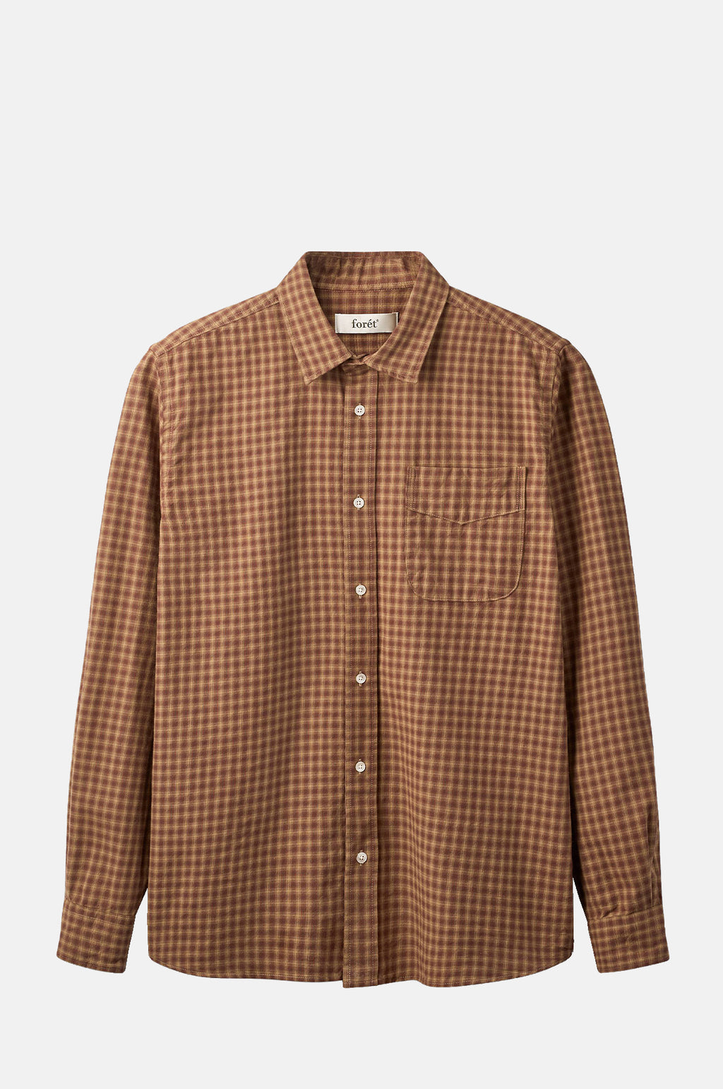 Foret Ridge Flannel Regular Fit Check Shirt Rust Check.