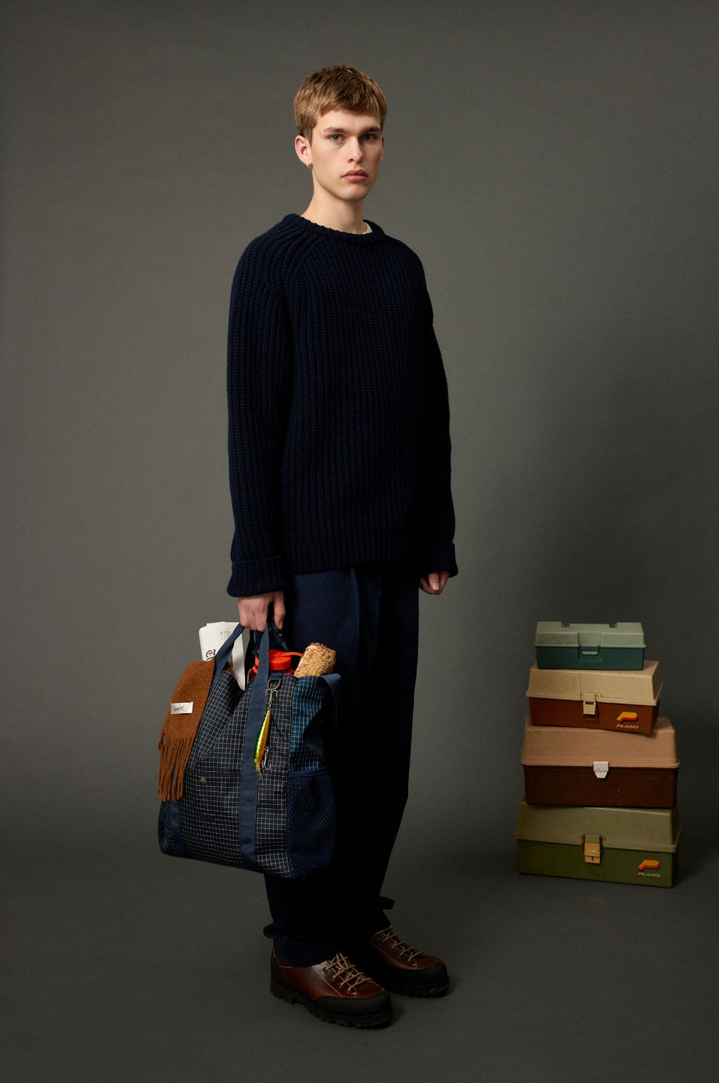 Trip Chunky Rib Knit Navy