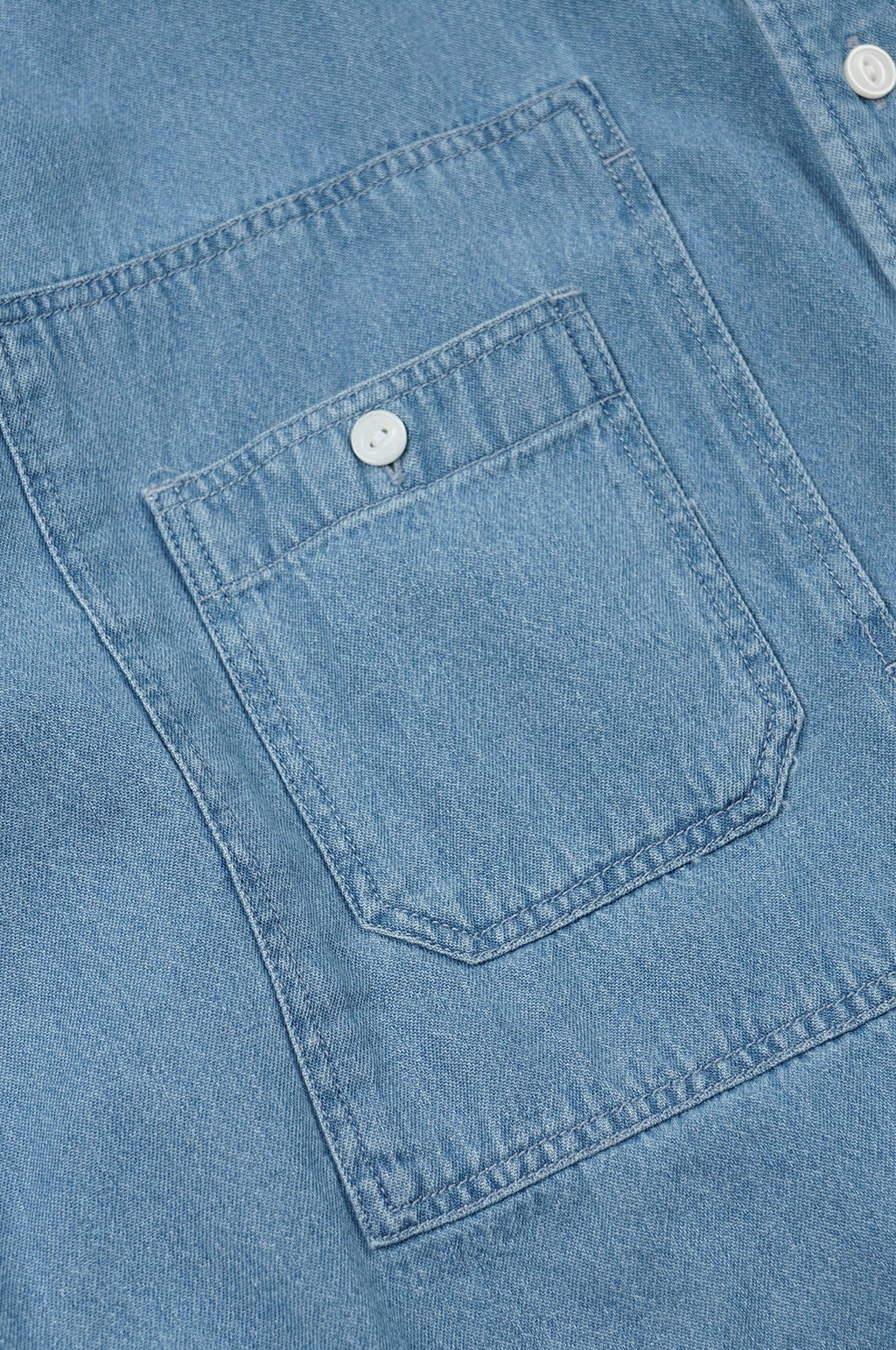 Bleach Denim Utility Shirt Mid Blue