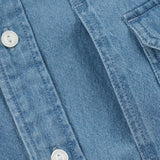 Bleach Denim Utility Shirt Mid Blue