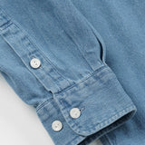 Bleach Denim Utility Shirt Mid Blue