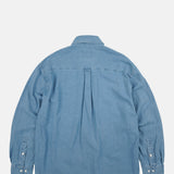 Bleach Denim Utility Shirt Mid Blue