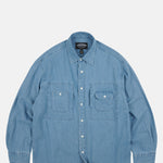 Frizmworks Bleach Denim Utility Shirt Mid Blue.