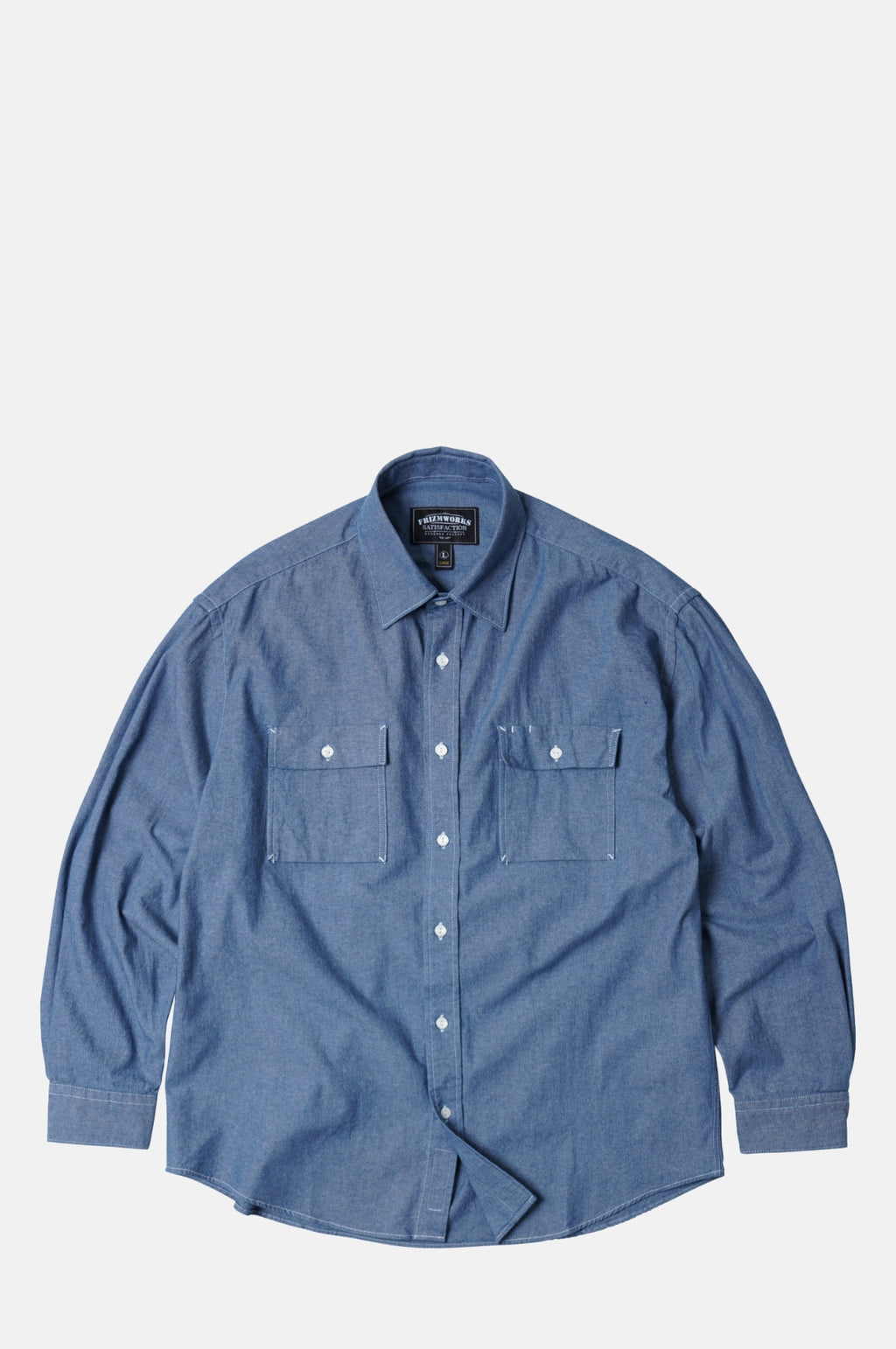 Frizmworks Cigarette Pocket Chambray Shirt Blue.