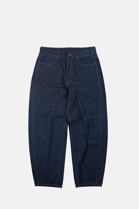 Curved Denim Pants Indigo