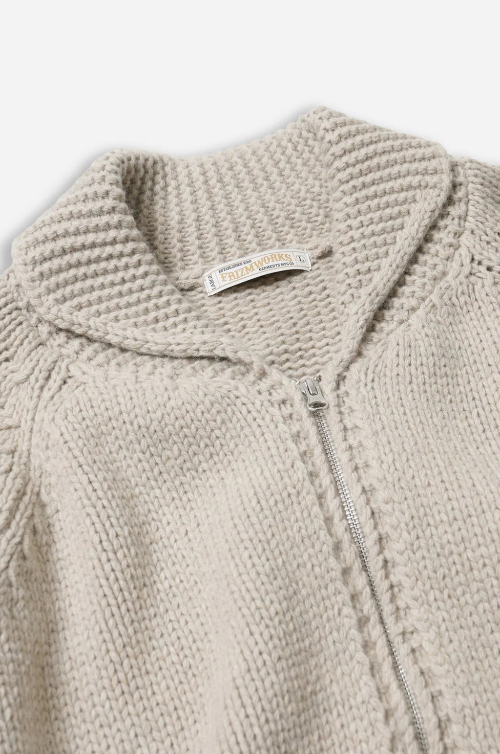 Heavy Cowichan Zipup Cardigan Oatmeal