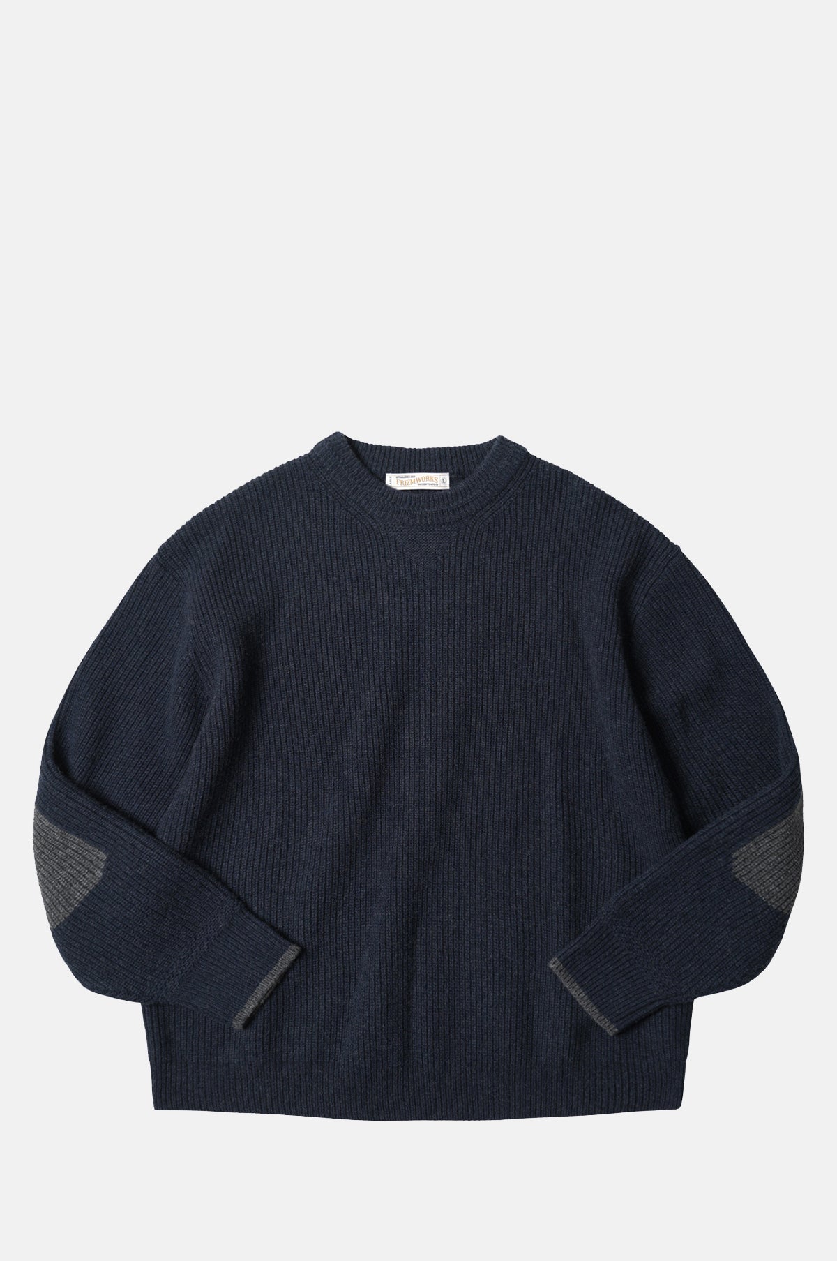 Frizmworks Patch Round Pullover Knit Navy.