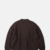 Wool Deck Zipup Cardigan Choco Brown
