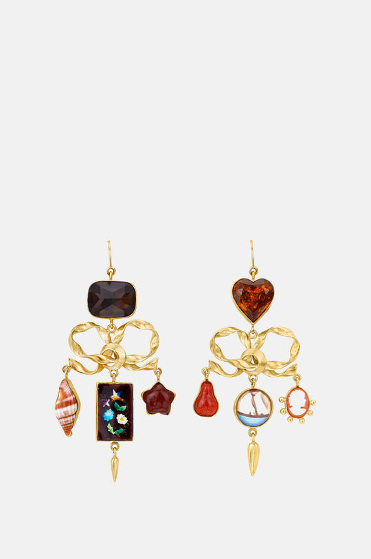 Bow Charm Balance Drop Earrings