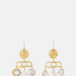 Grainne Morton Decorative Link Pearl Balance Drop Earrings.