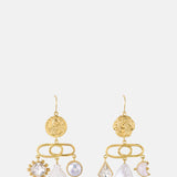 Grainne Morton Decorative Link Pearl Balance Drop Earrings.