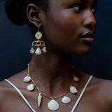 Decorative Link Pearl Balance Drop Earrings