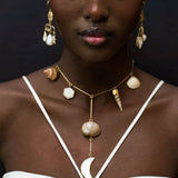 Decorative Link Pearl Balance Drop Earrings