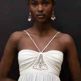 Decorative Link Pearl Balance Drop Earrings