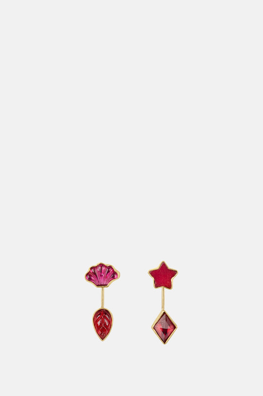 Detachable Drop Garnet Earrings