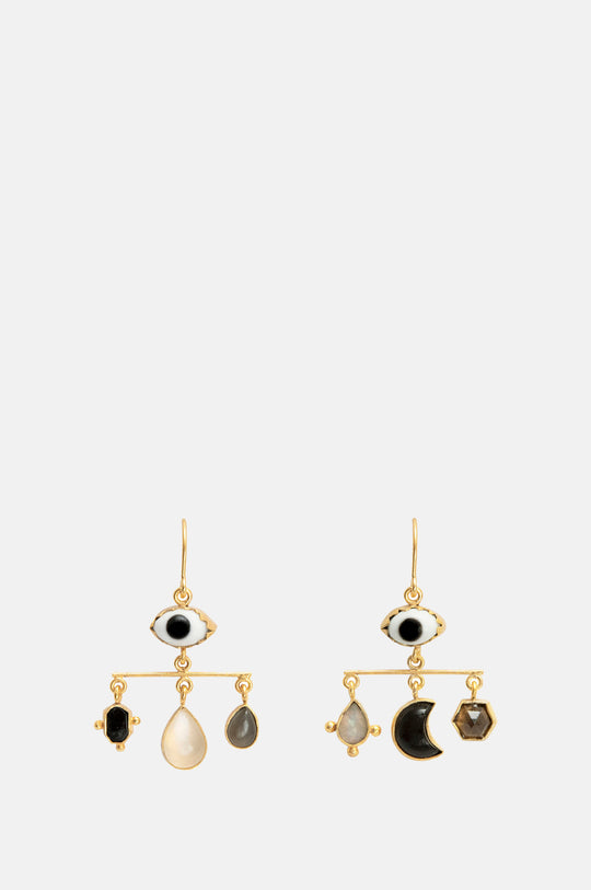 Eye Balance Drop Black Onyx Earrings