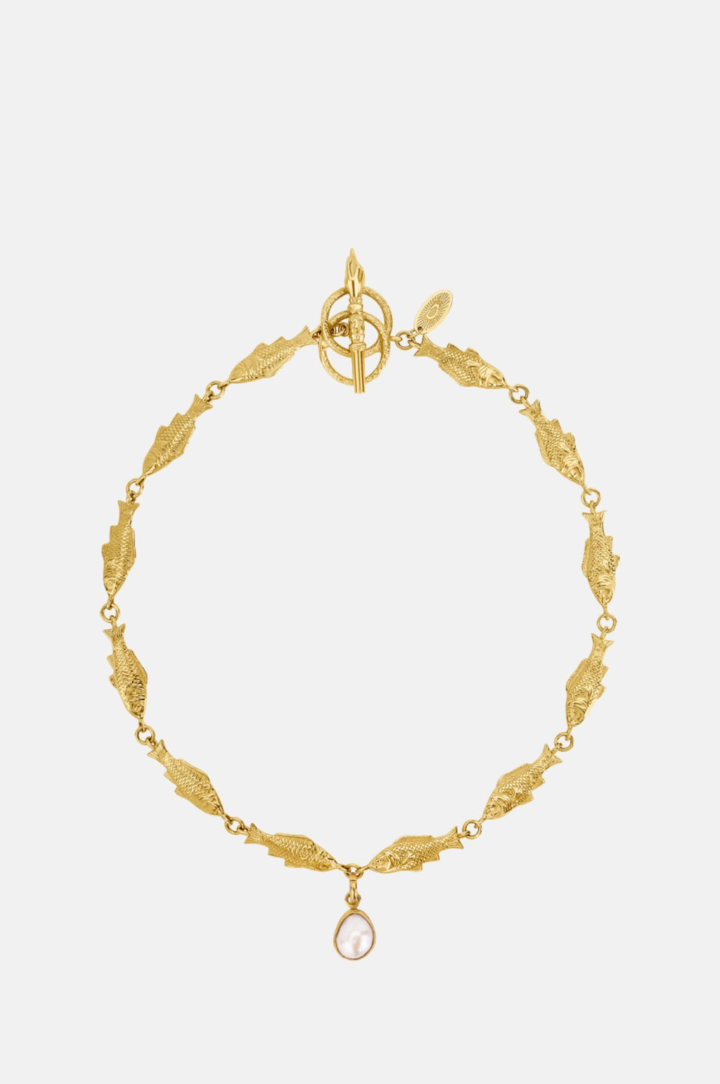 Grainne Morton Fish Necklace with Detachable Pearl.