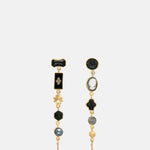 Grainne Morton Five Charm with Victorian Drop Black Earrings.