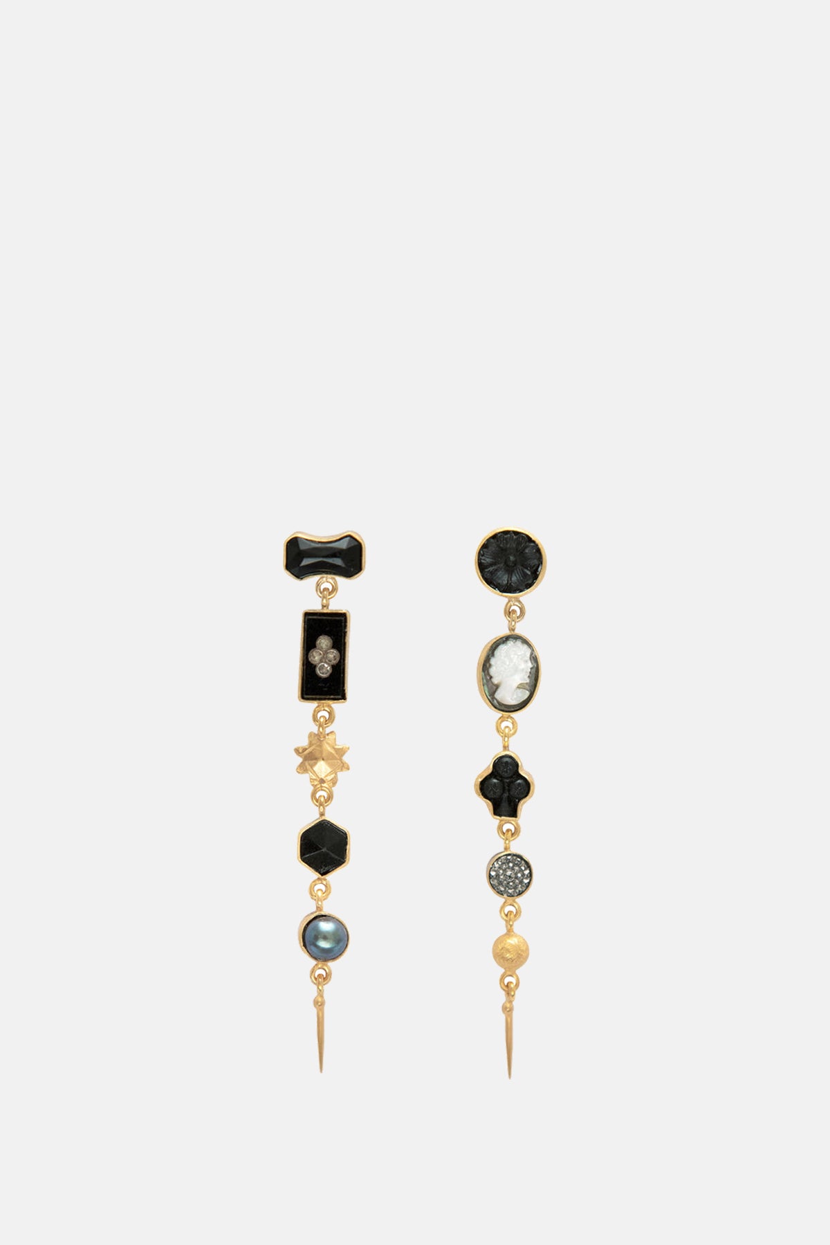 Grainne Morton Five Charm with Victorian Drop Black Earrings.