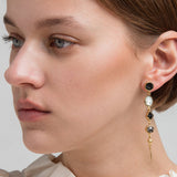 Five Charm with Victorian Drop Black Earrings