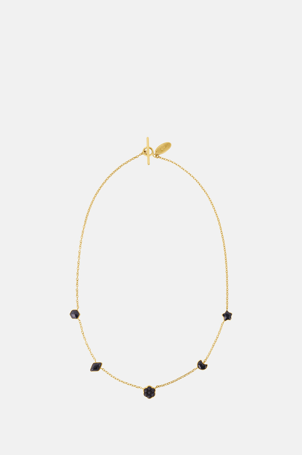 Grainne Morto Five Mini Charm Jet Necklace.