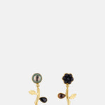 Grainne Morton Flower Drop Jet Earrings.