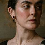 Flower Drop Jet Earrings