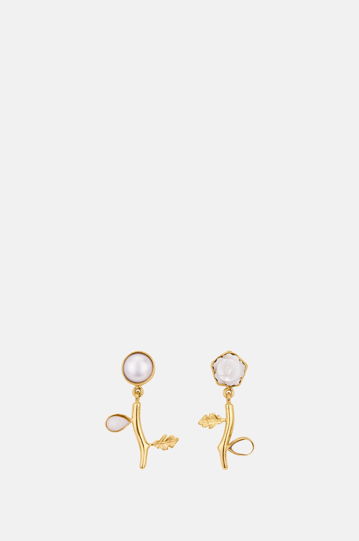 Grainne Morton Flower Drop Pearl Earrings.
