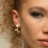 Flower Drop Pearl Earrings