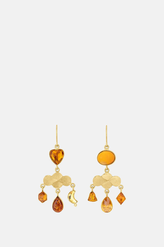 Girandole Amber Earrings