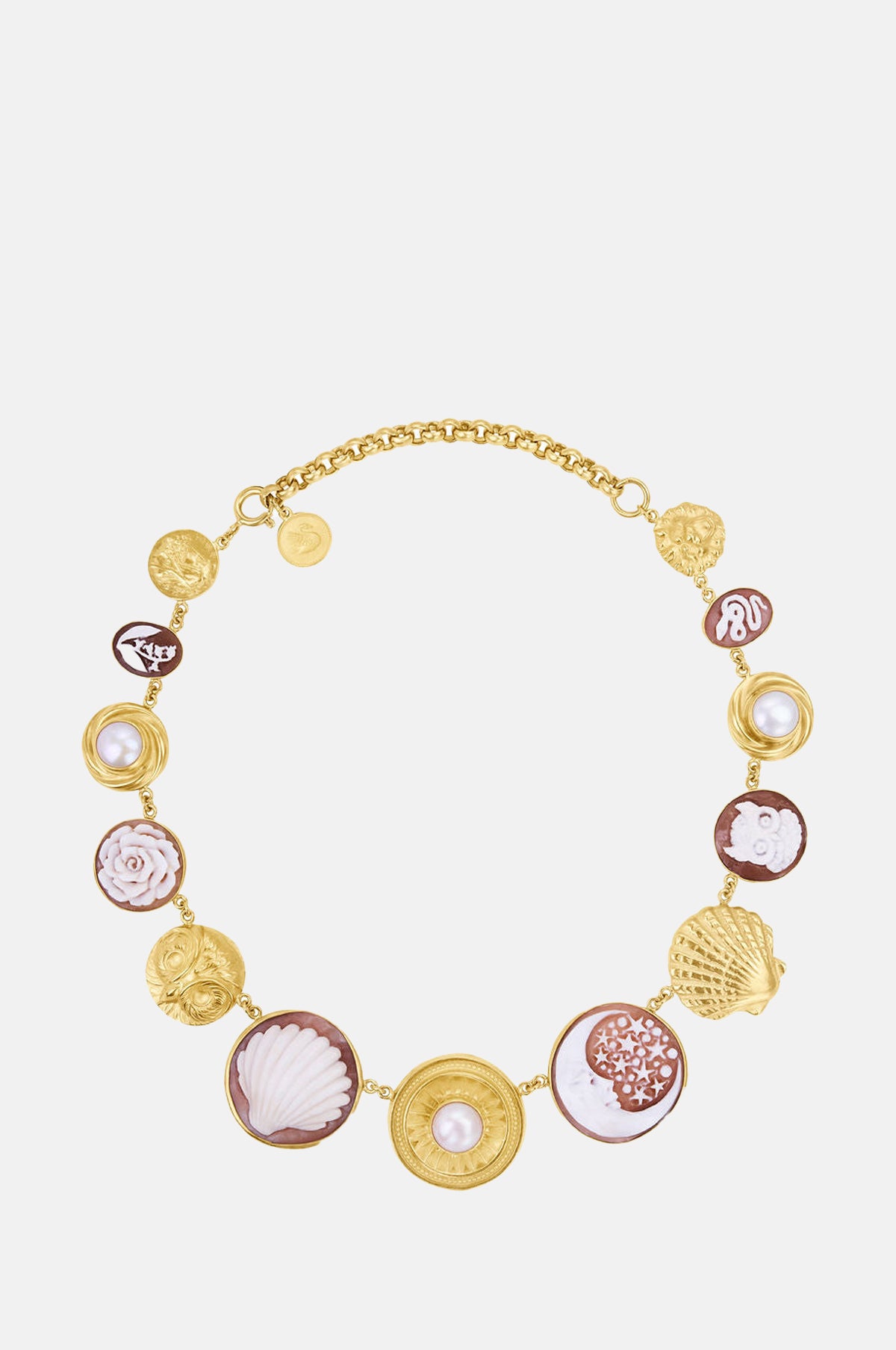 Grainne Morton Moon and Shell Cameo Necklace.