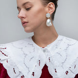 Moon and Star Shell Drops Earrings