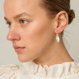 Pearl White Hand Hook Earrings