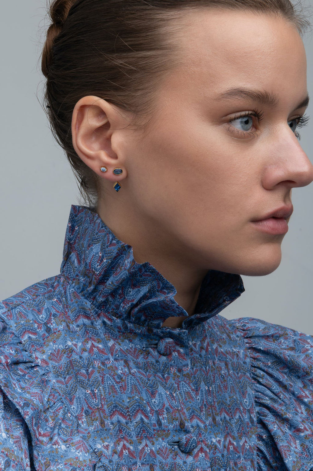 Single Blue Eye Stud Earring