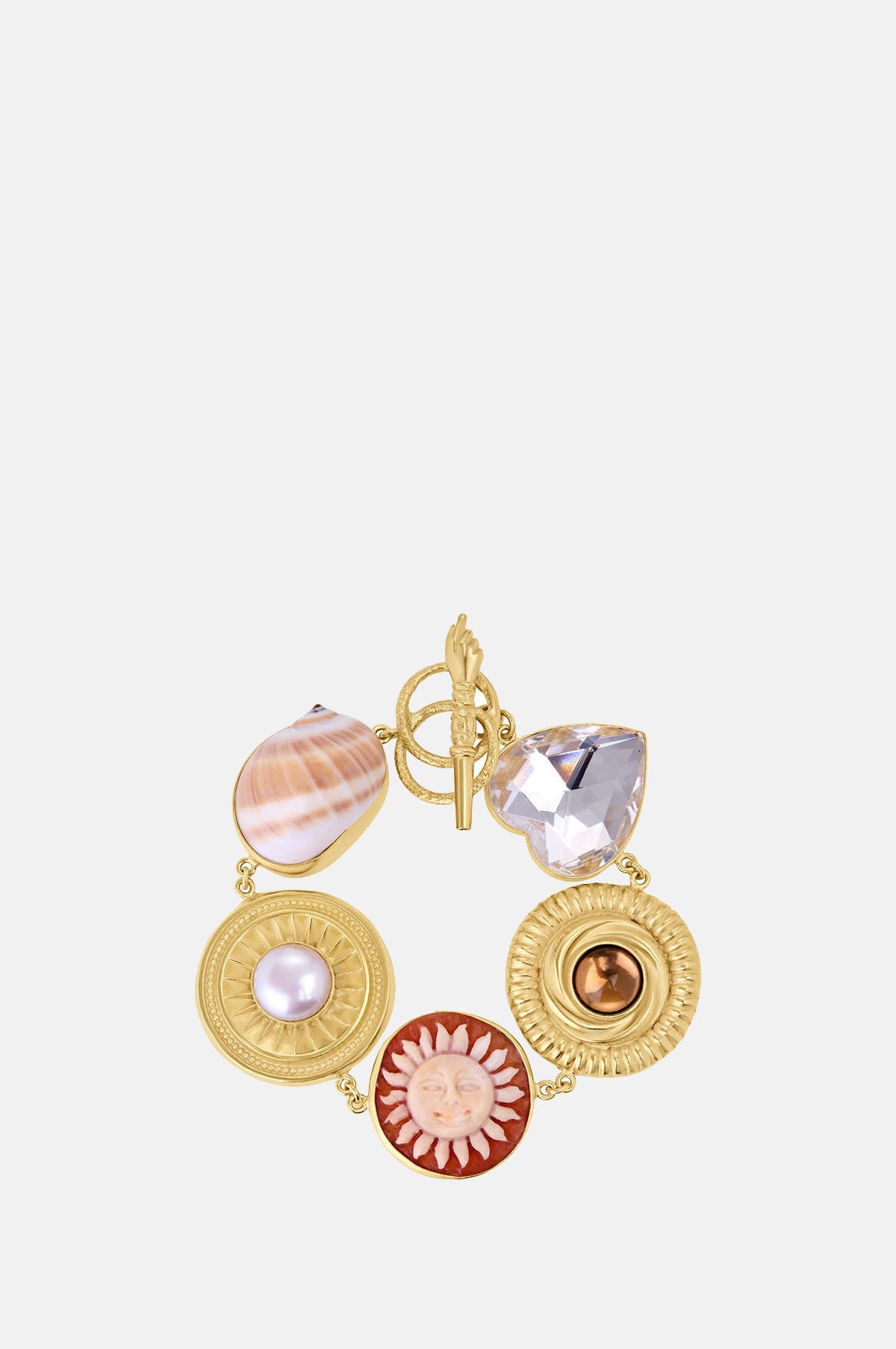 Grainne Morton Sun and Shell Charm Bracelet.