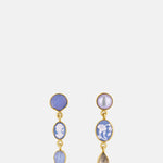 Grainne Morton Three Charm Moving Drop Blue Cameo Earrings.
