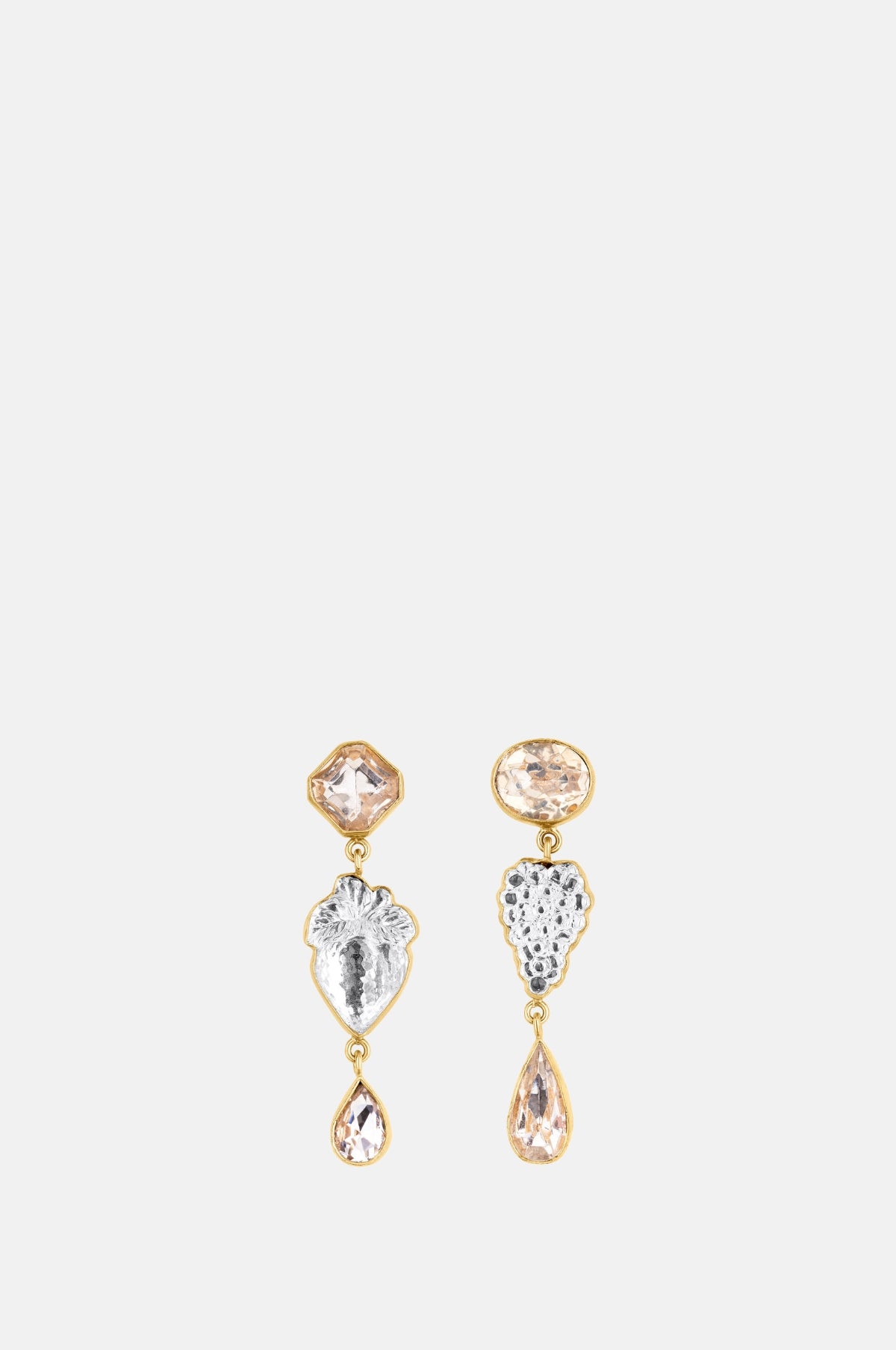 Grainne Morton Three Charm Vintage Crystal Earrings.