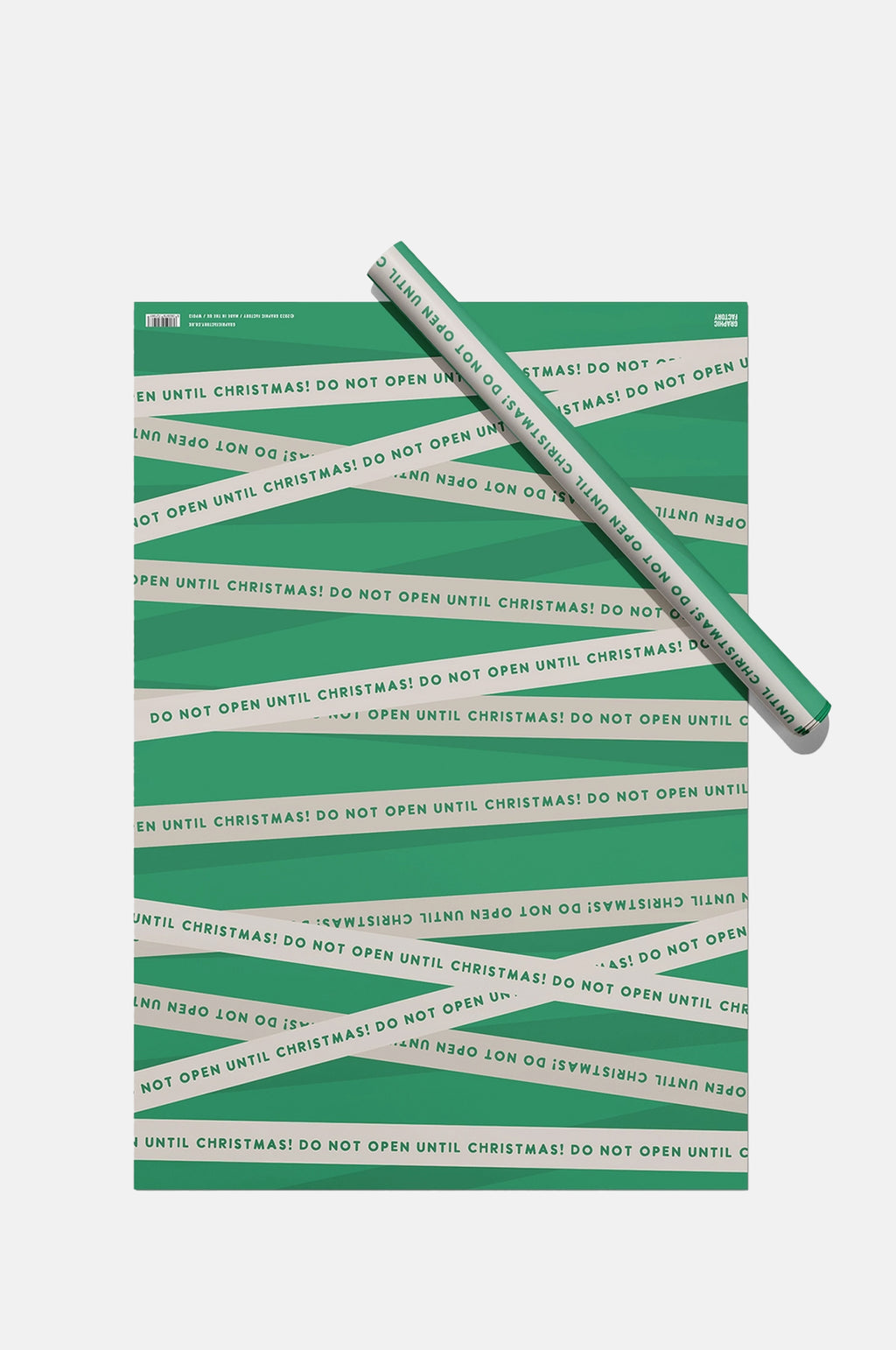 Until Christmas Wrapping Paper Green Set of 3 Sheets