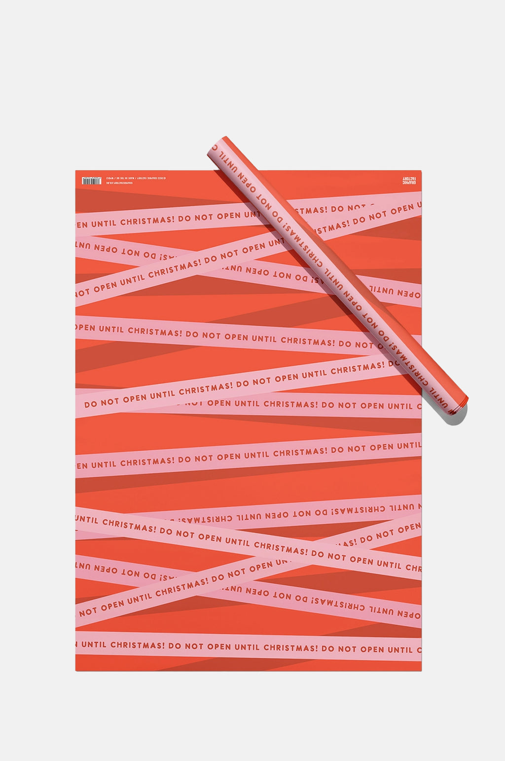 Graphic Factory Until Christmas Wrapping Paper Red Set of 3.