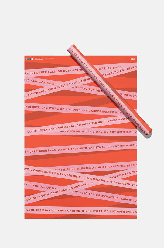 Until Christmas Wrapping Paper Red Set of 3 Sheets