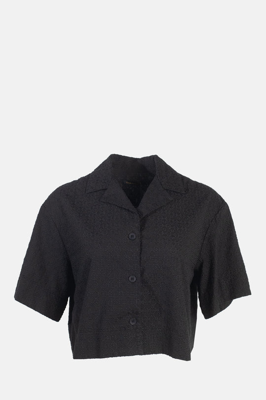 Cross Cropped Shirt Black/Black