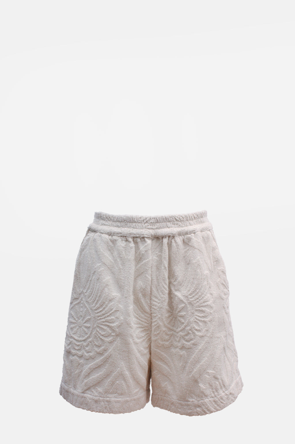 Greek Archaic Kori Terry Cotton Shorts Ecru.