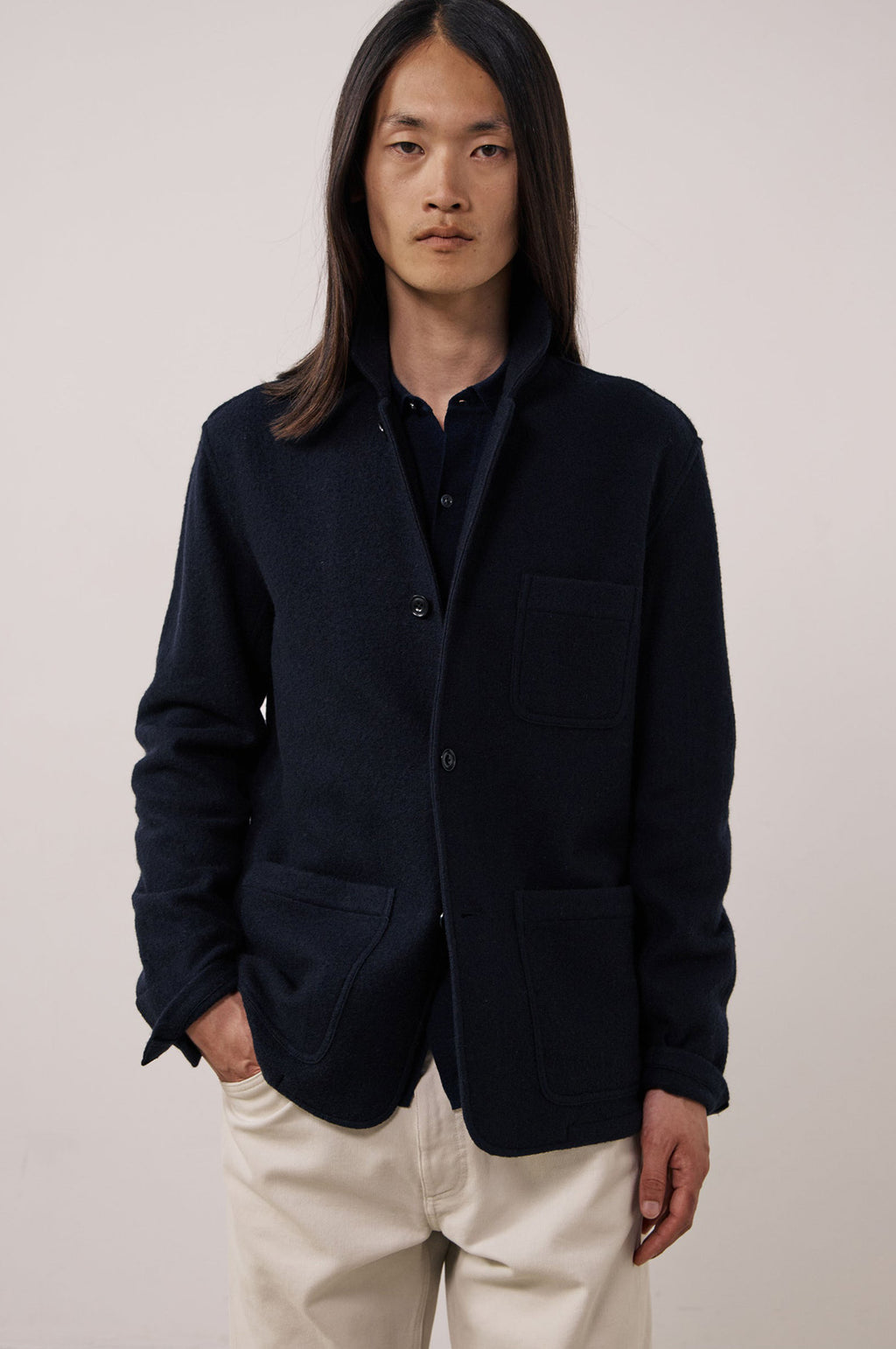 BW Light Knitted Jacket Navy