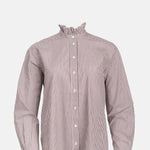 Hartford Chana Shirt Brown Stripes.