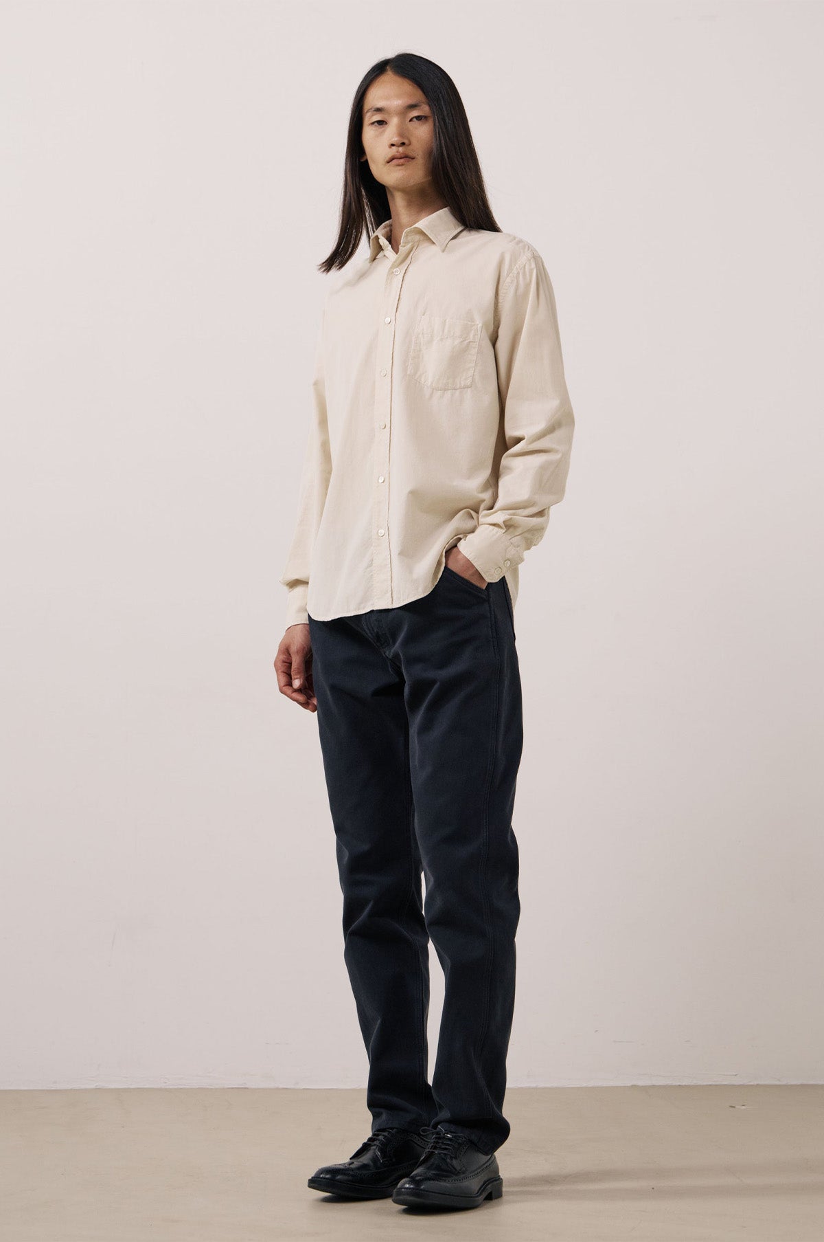 Hartford Paul Pat Shirt Eggshell.