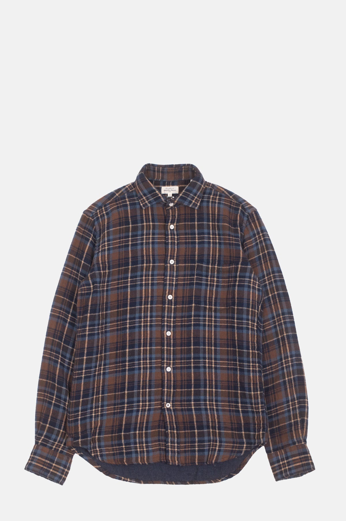 Hartford Paul Shirt Brown & Blue.