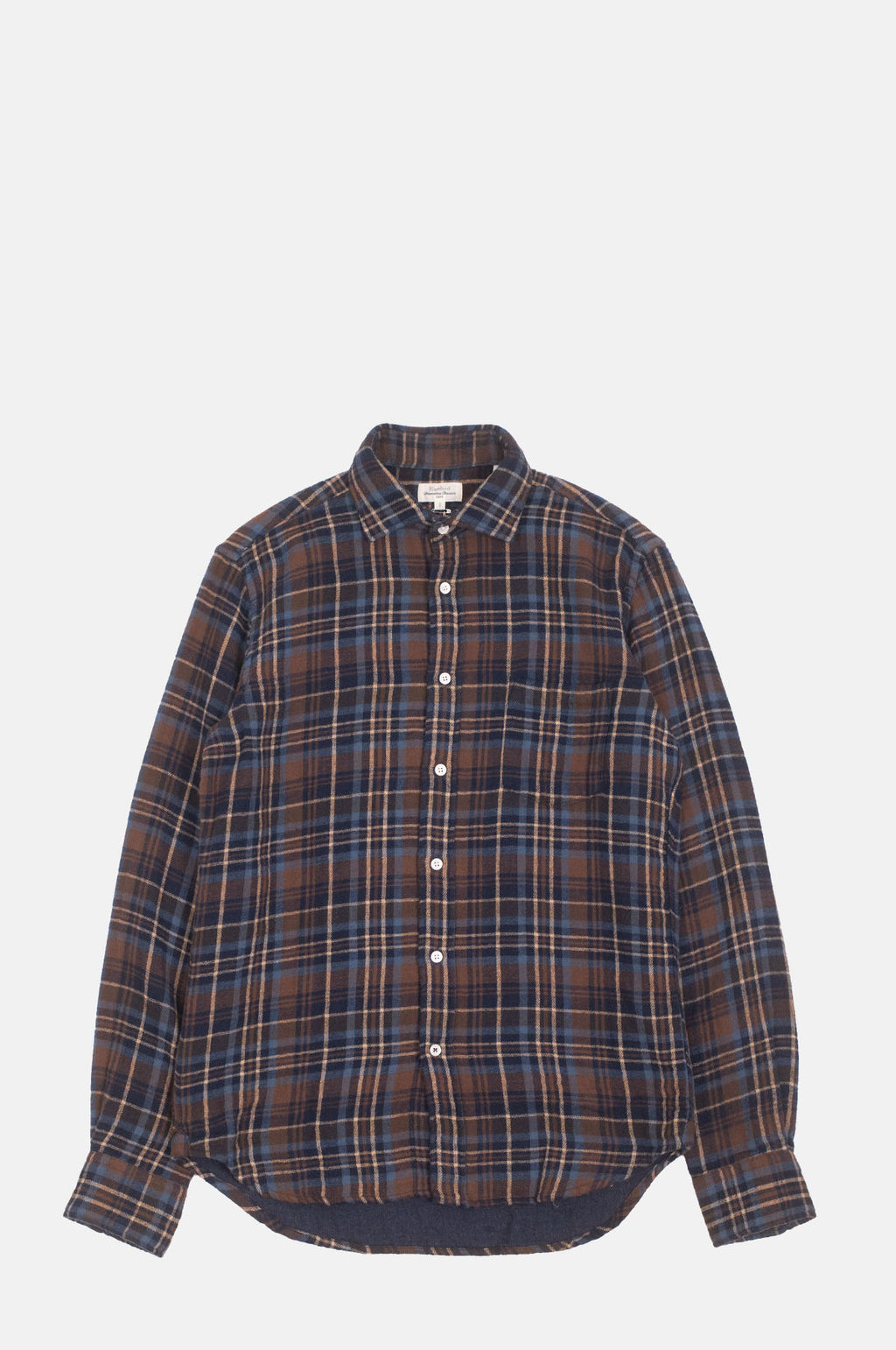 Hartford Paul Shirt Brown & Blue.